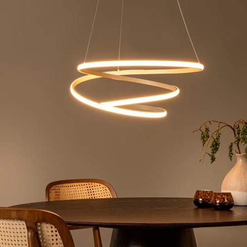 Lucide ESPIRAL - Suspension - LED Dim. - CCT - 1x40W 2700K/4000K - Taupe | Essential - ambiance 1